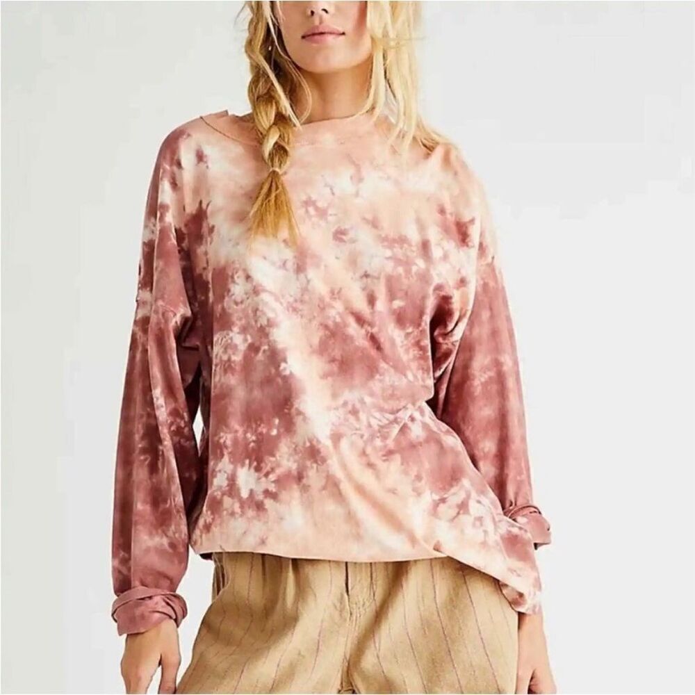 We the Free From Free People Tie Dye Long Sleeve Tee Size Small
